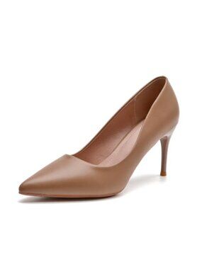 Faux Leather Stiletto Heel Pointed Toe Formal Pumps